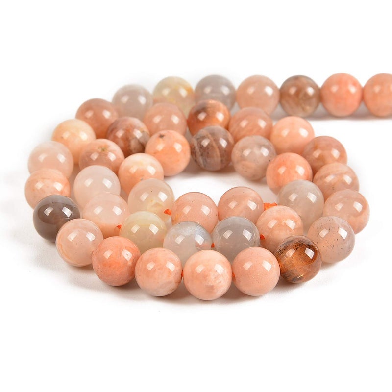 Nancybeads 45pcs 8mm Natural Mixedcolor Sunstone Gemstone Round Spacer Loose Stone Beads for Jewelry Making 15.5" 1 Strand (Mixedcolor Sunstone, 8mm 45Beads) - Image 2